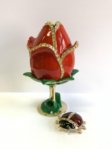 Egg Jewellery Trinket Box with Surprise "Bud" photo 3
