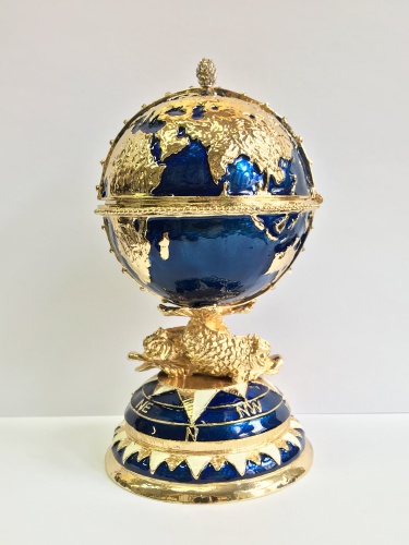 Faberge Style Medium Jewellery Trinket Box ''Globe'' photo 3