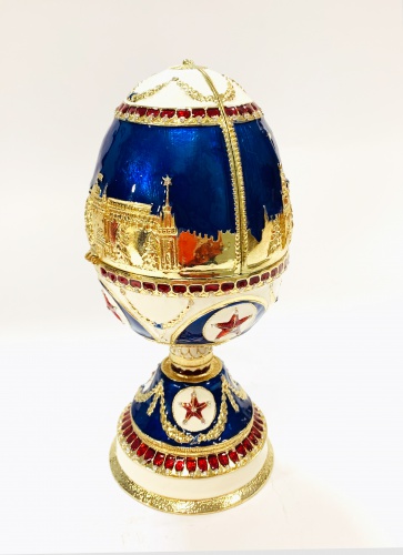 Faberge Style Egg Jewellery Trinket Box ''"Soviet'' musical photo 2