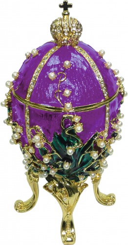 Faberge Style Egg Jewellery Trinket Box "Lilies of the Valley" photo 6