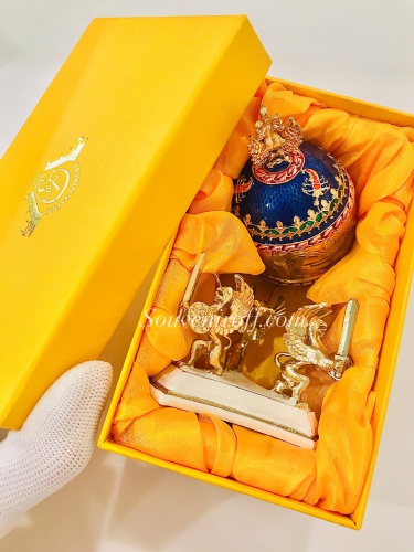 Faberge Style Medium Egg Jewellery Box "Trans-Siberian Express" photo 8