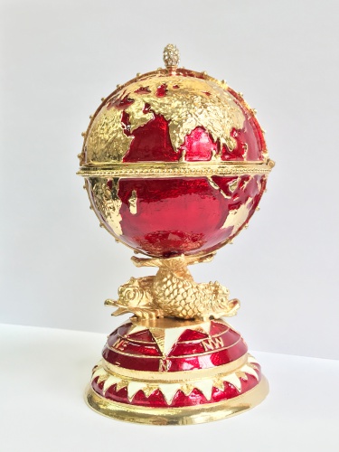 Faberge Style Medium Jewellery Trinket Box ''Globe'' photo 2