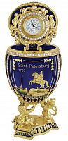 Big Faberge Style Egg Jewellery Trinket Box "Saint-Petersburg" with three different images on three sides