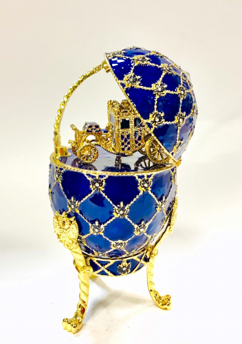 Faberge Style Egg Jewellery Trinket Box ''Coronation" with carriage photo 4