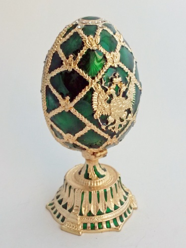 Easter Faberge Style Egg Jewellery Trinket Box with coat of arms, tree and pendant photo 6