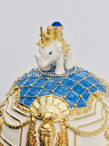 Big Faberge Style  Egg Jewellery Trinket Box "Royal Danish" photo 10