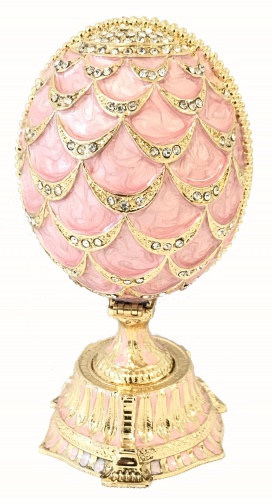 Faberge Pinecone egg box with a surprise on a stand