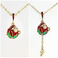 Red lily of the valley pendant with a surprise