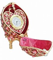 Faberge Egg Box with Rose Heart Clock with Mesh