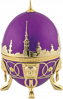 Faberge Style Egg Jewellery Trinket Box with surprise "Embankments of Saint-Petersburgs"