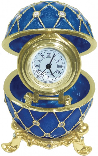 Faberge Style Egg Jewellery Box ''Grid'' with watch photo 5