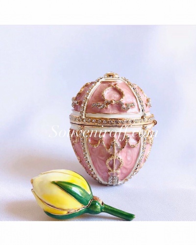 Faberge egg-box "Rosebud" with a surprise pendant photo 8