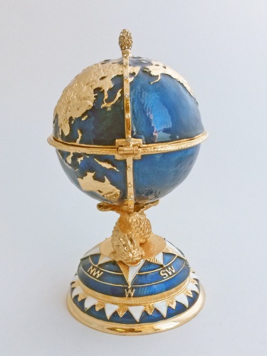 Faberge Style Medium Jewellery Trinket Box ''Globe'' photo 4