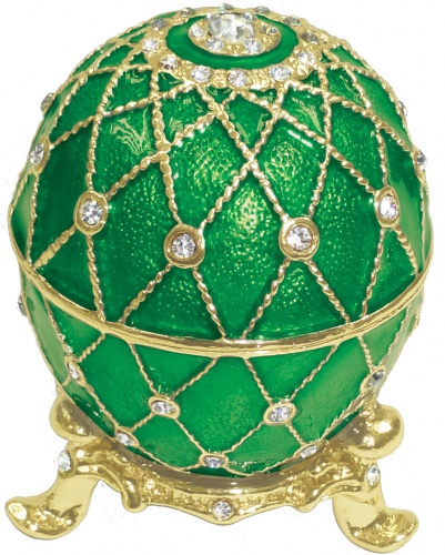 Faberge Style Egg Jewellery Box ''Grid'' with watch photo 4