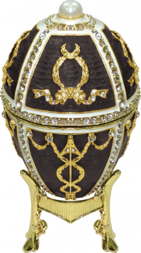 Faberge Style Medium Egg Jewellery Trinket Box "Rosebud" with music photo 5