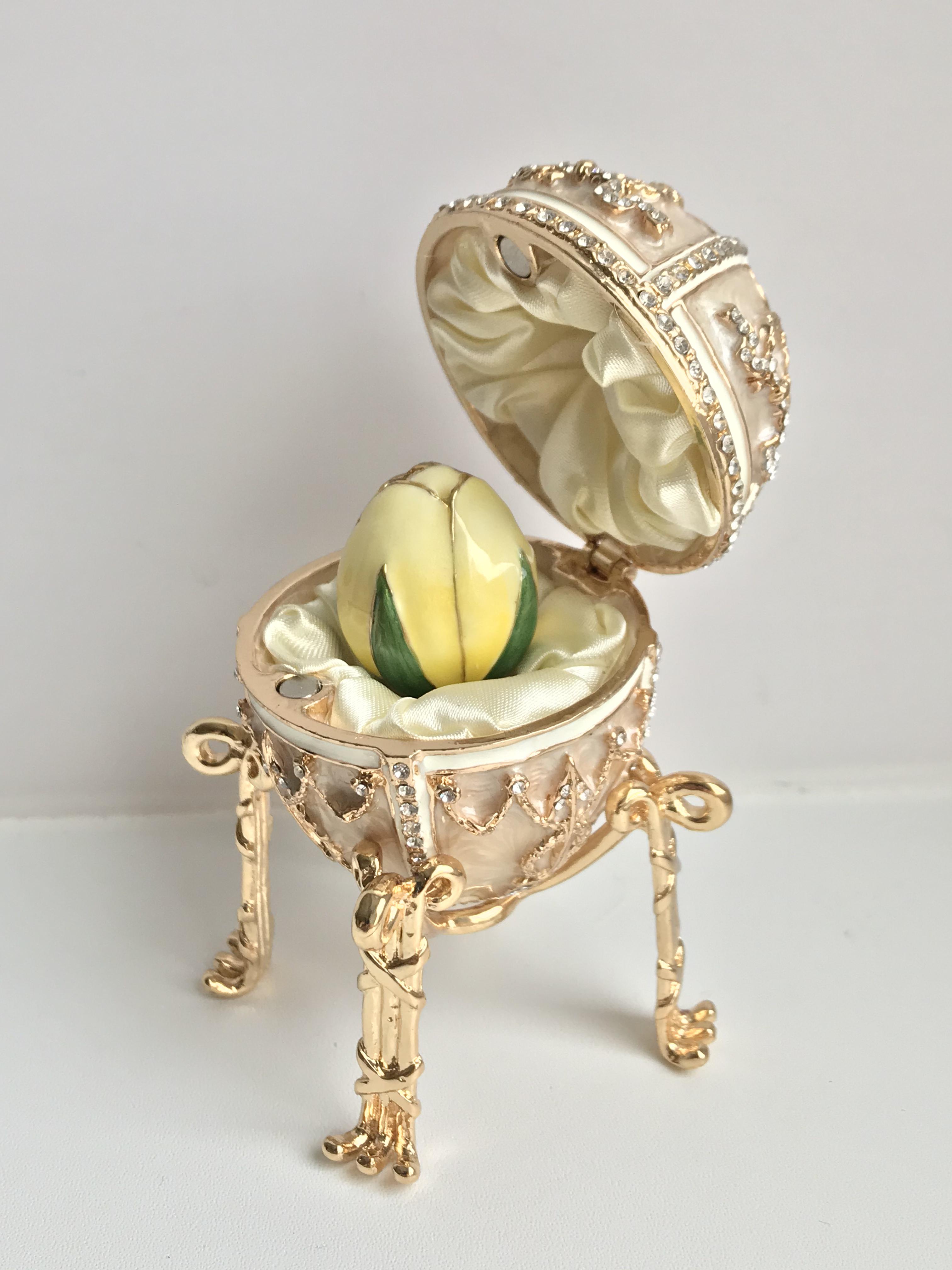 Faberge egg-box "Rosebud" with a pendant photo 8