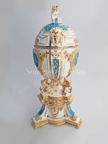 Big Faberge Style  Egg Jewellery Trinket Box "Royal Danish" photo 6