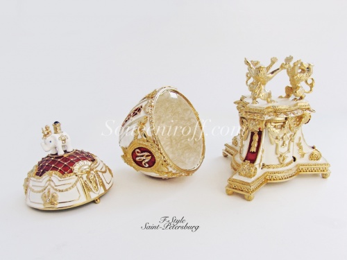 Big Faberge Style  Egg Jewellery Trinket Box "Royal Danish" photo 2