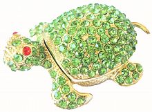 "Turtle with crystals" Green Casket