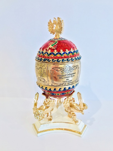 Faberge Style Medium Egg Jewellery Box "Trans-Siberian Express" photo 6