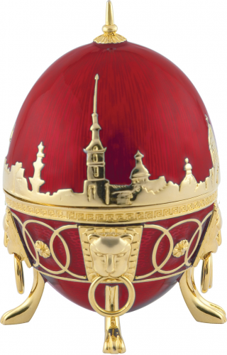 Faberge Style Egg Jewellery Trinket Box with surprise "Embankments of Saint-Petersburgs" photo 3