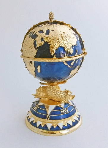 Faberge Style Medium Jewellery Trinket Box ''Globe'' photo 7